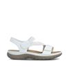 Rieker Twin Velcro Cross Strap Sandal - White